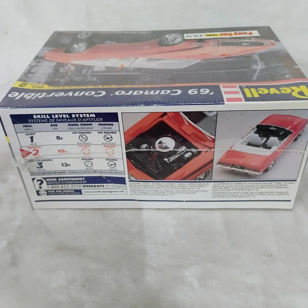Revell 69 Camaro Convertible 1:25 Scale Model Kit Pony Car Series 85-7676 NEW